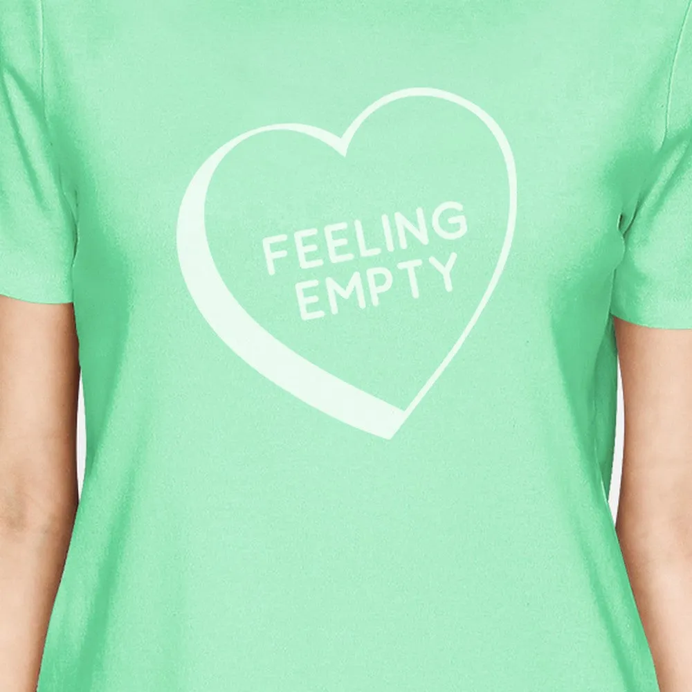 Feeling Empty Heart Women's Mint Cotton Short Sleeve T Shirt