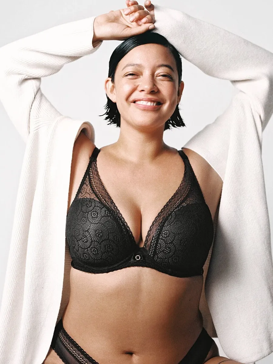 Festivite Plunge T-Shirt Bra - Black