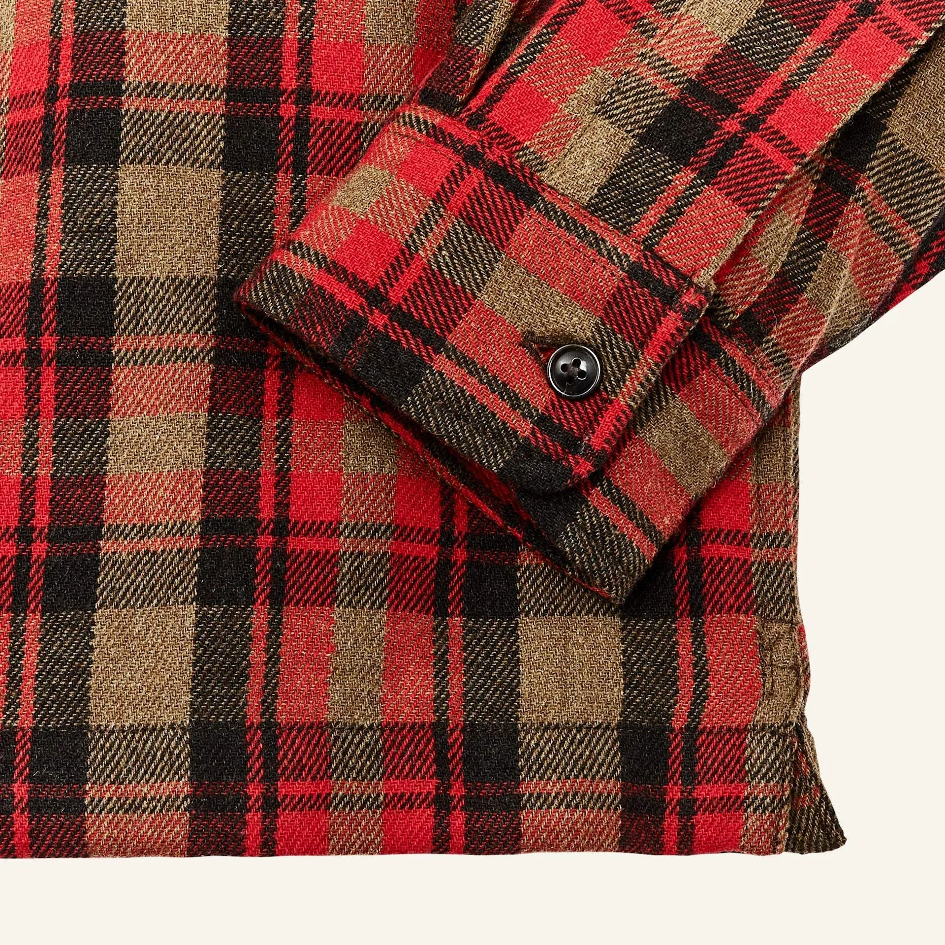 Filson Skyrta - Buckner Wool Camp Shirt - Red Dark Earth Brown