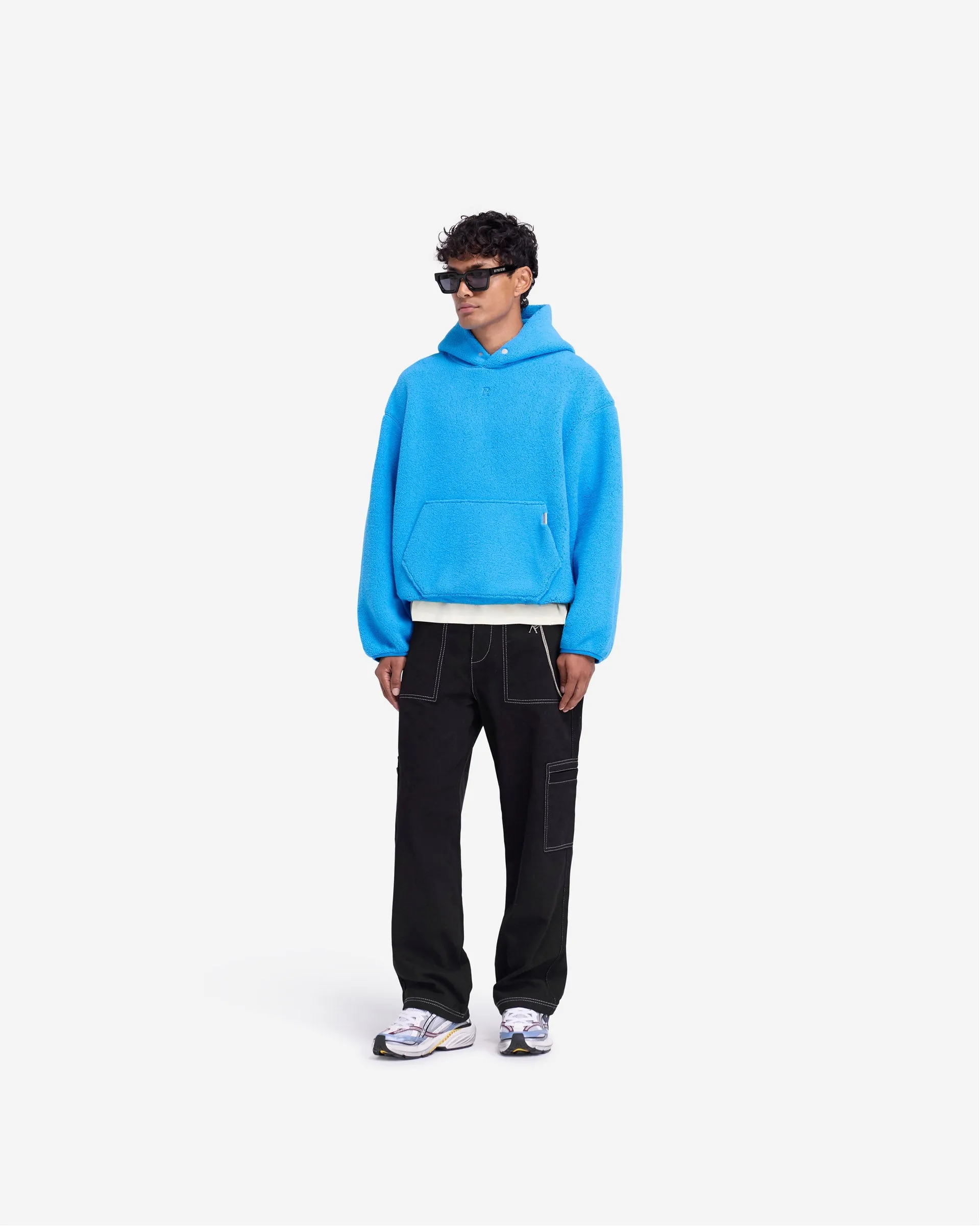 Fleece Oversized Hoodie - Electric Blue