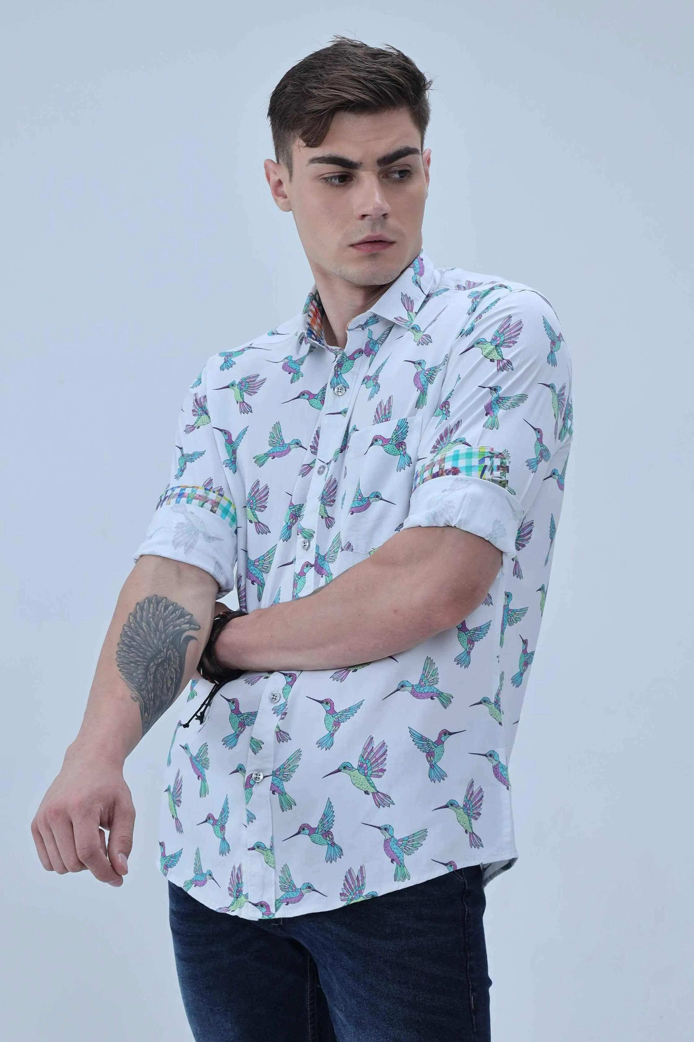 Flying Bird Digital Printed Full Shirt