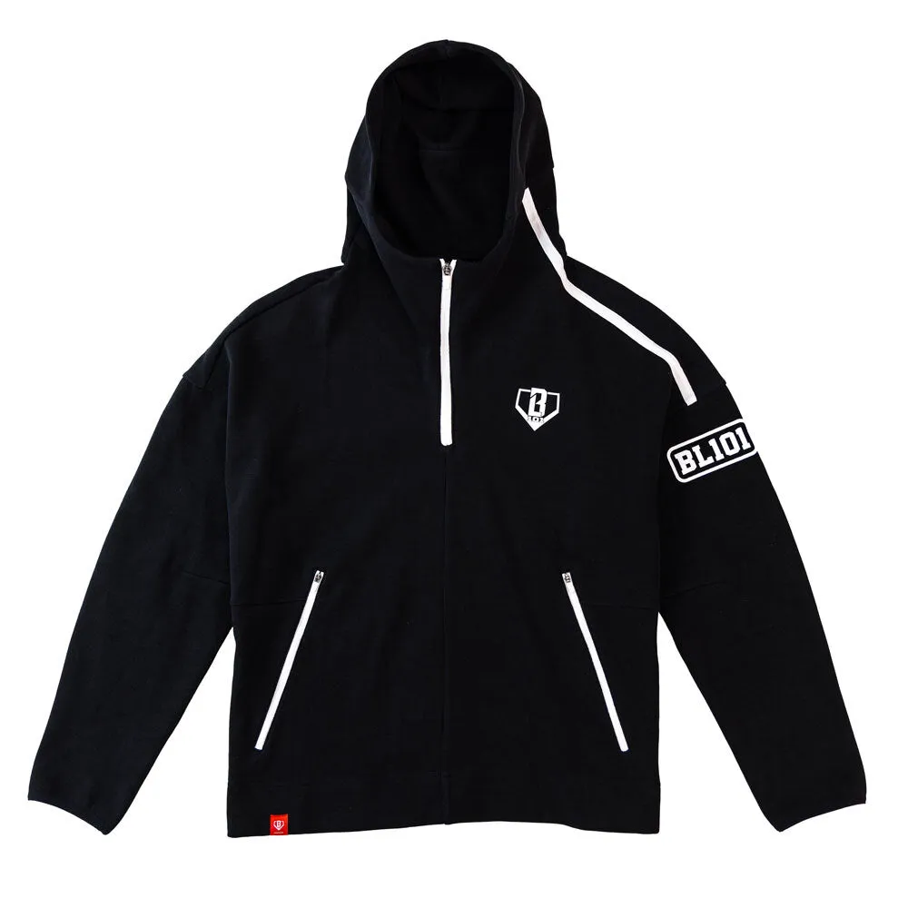 Game Day Youth 1/4 Zip Hoodie - Black/White