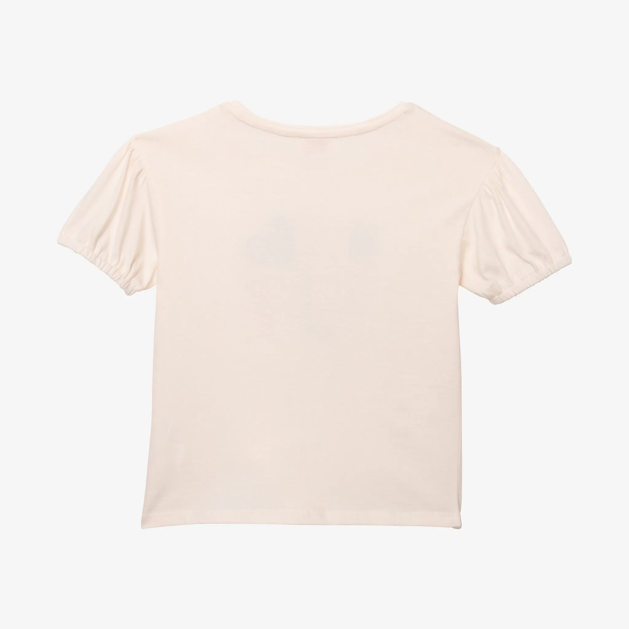 Girls' ecru embroidered T-shirt