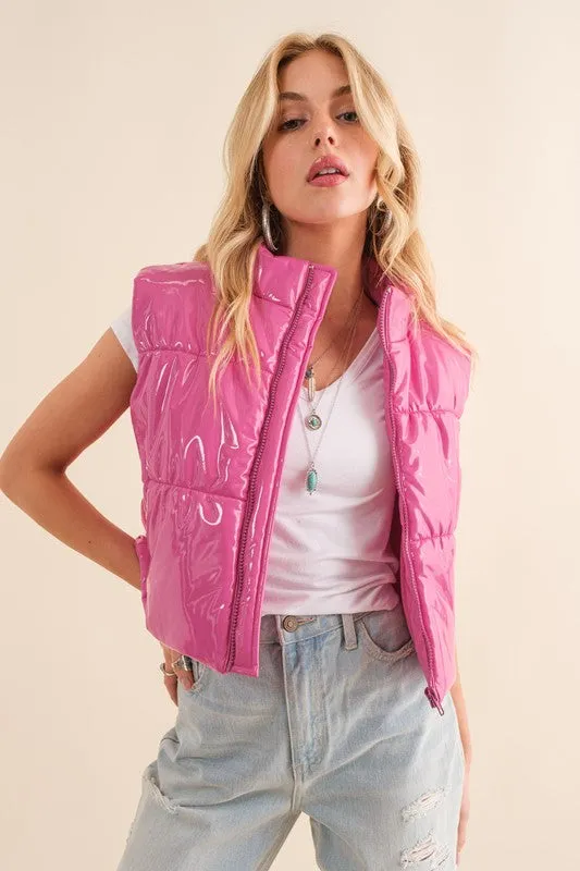 Gloss Quilted Puffer Vest // 3 Colors