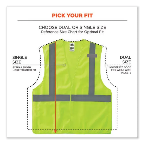 Glowear 8215ba-s Single Size Class 2 Economy Breakaway Mesh Vest, Polyester, 5x-large, Lime, Ships In 1-3 Business Days