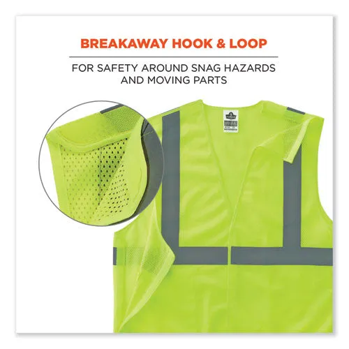 Glowear 8215ba-s Single Size Class 2 Economy Breakaway Mesh Vest, Polyester, 5x-large, Lime, Ships In 1-3 Business Days