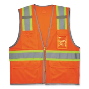 Glowear 8246z-s Single Size Class 2 Two-tone Mesh Vest, Polyester, 4x-large, Orange, Ships In 1-3 Business Days