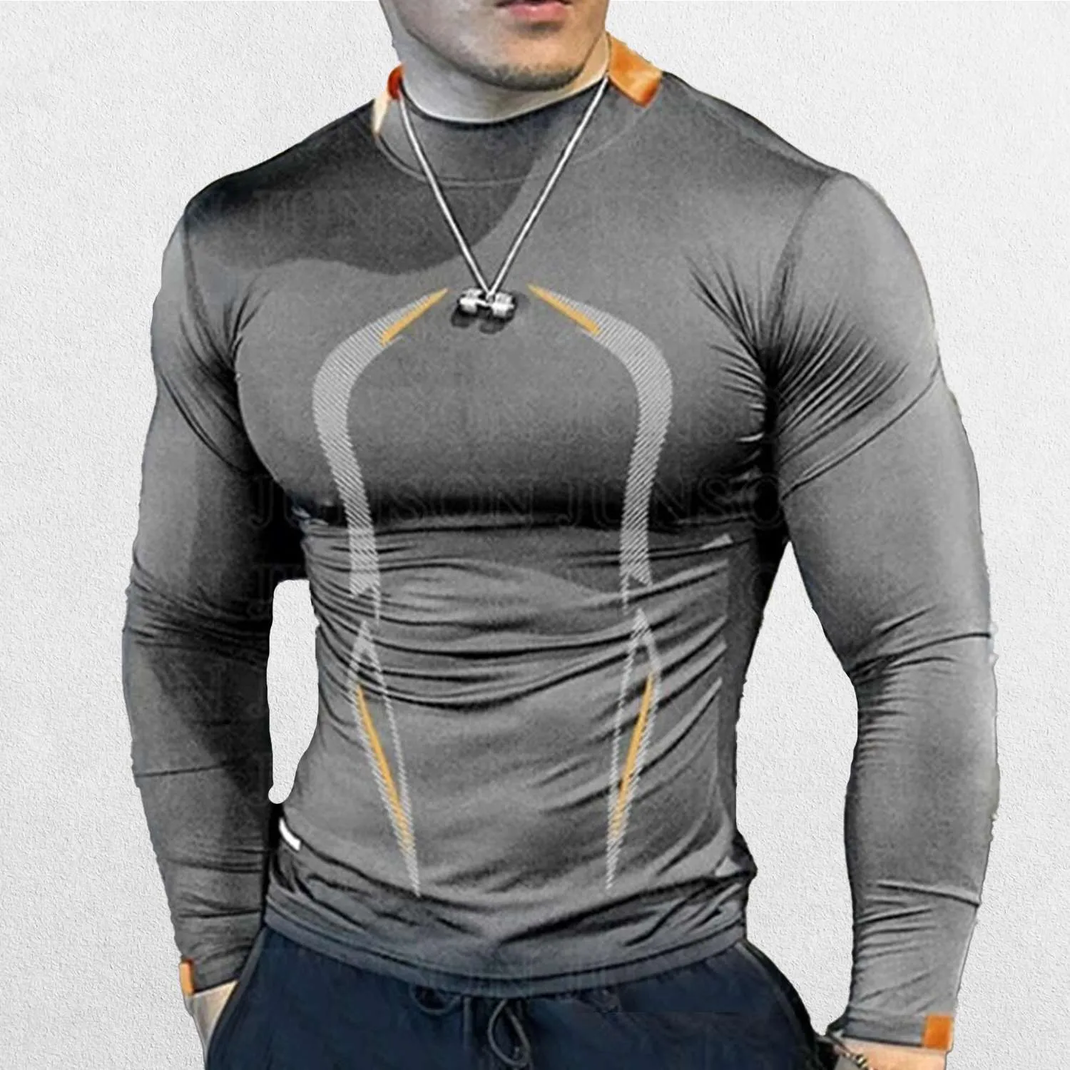 GPW Men's Long Sleeve Compression T-Shirt - Quick Dry Fitness Top