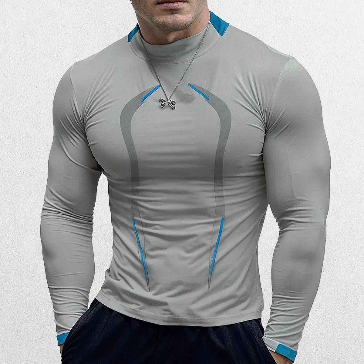 GPW Men's Long Sleeve Compression T-Shirt - Quick Dry Fitness Top