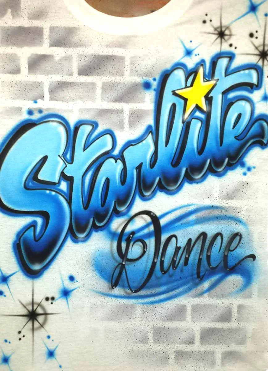 Graffiti Wall Dance Academy Name Airbrushed Shirt