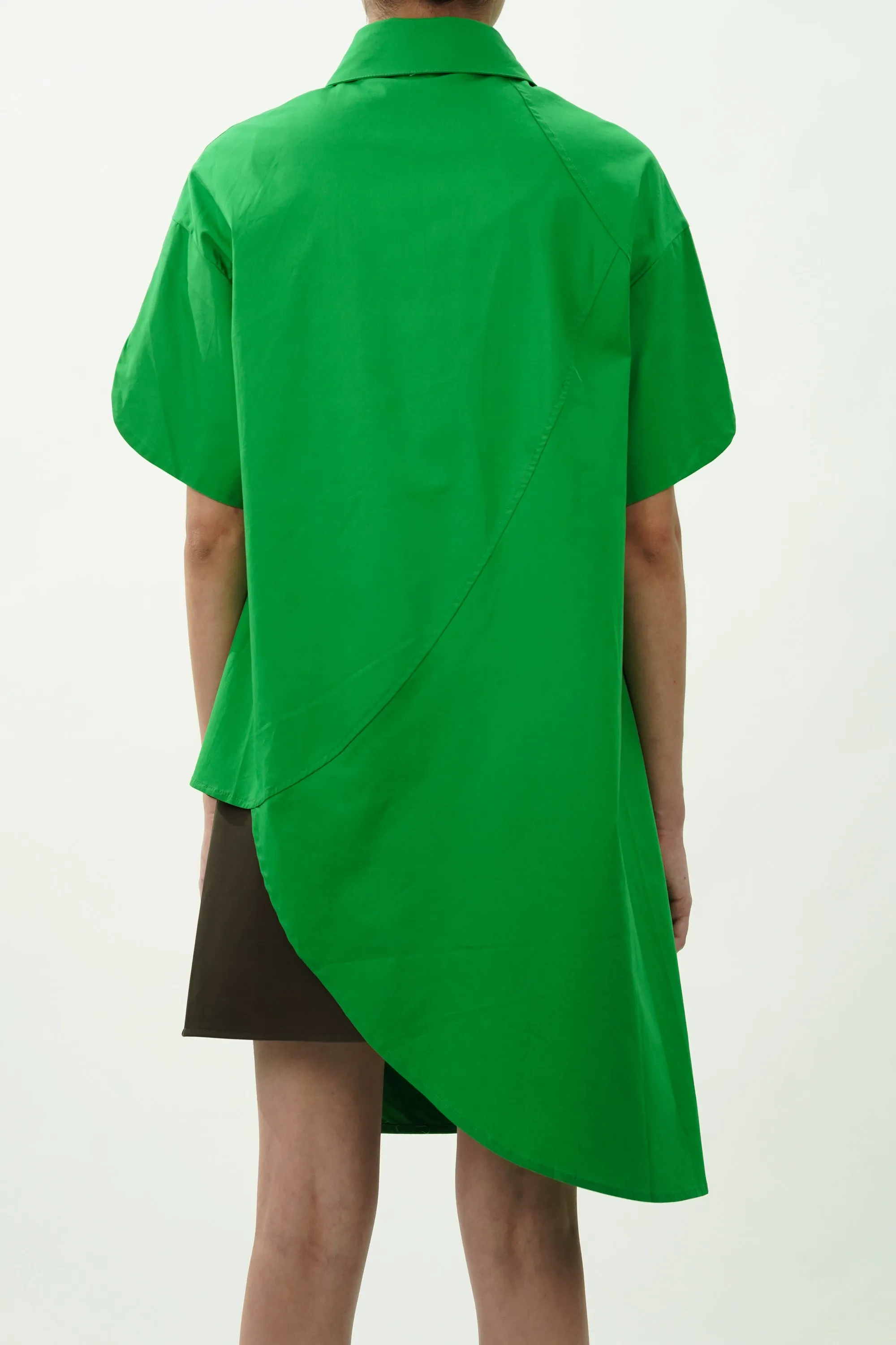 Green Asymmetrical Oversized Shirt