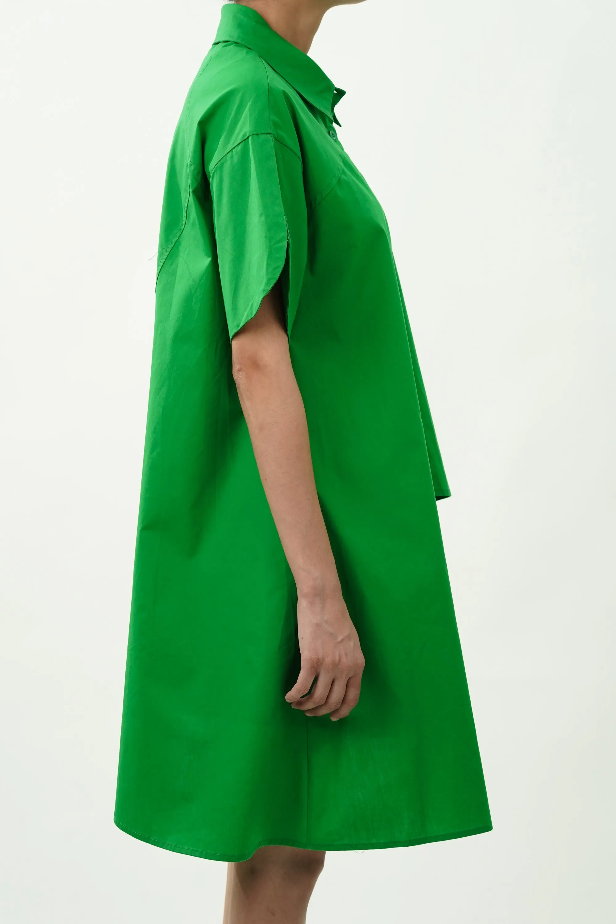 Green Asymmetrical Oversized Shirt