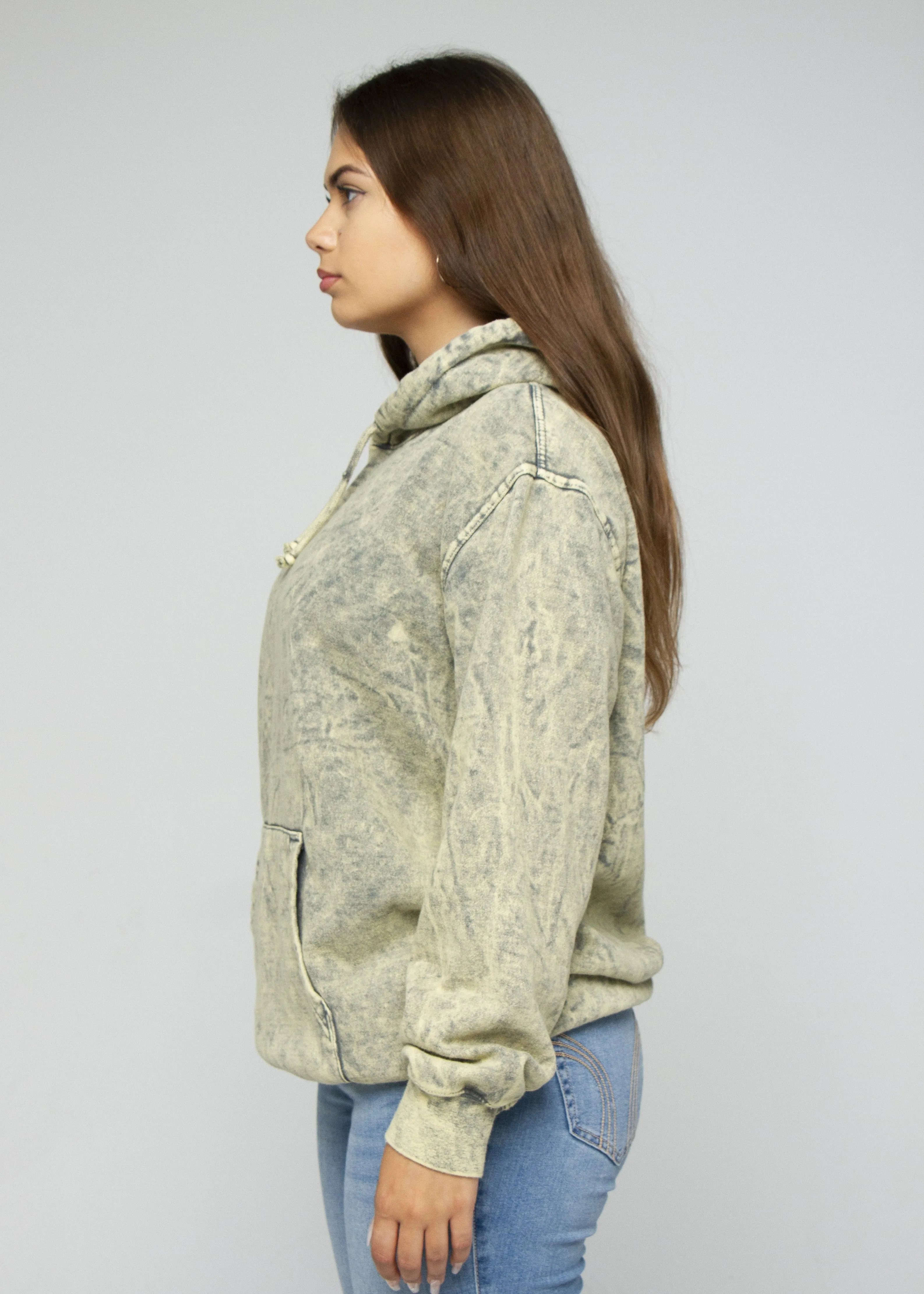 Green Yellow Mineral Wash Hoodie