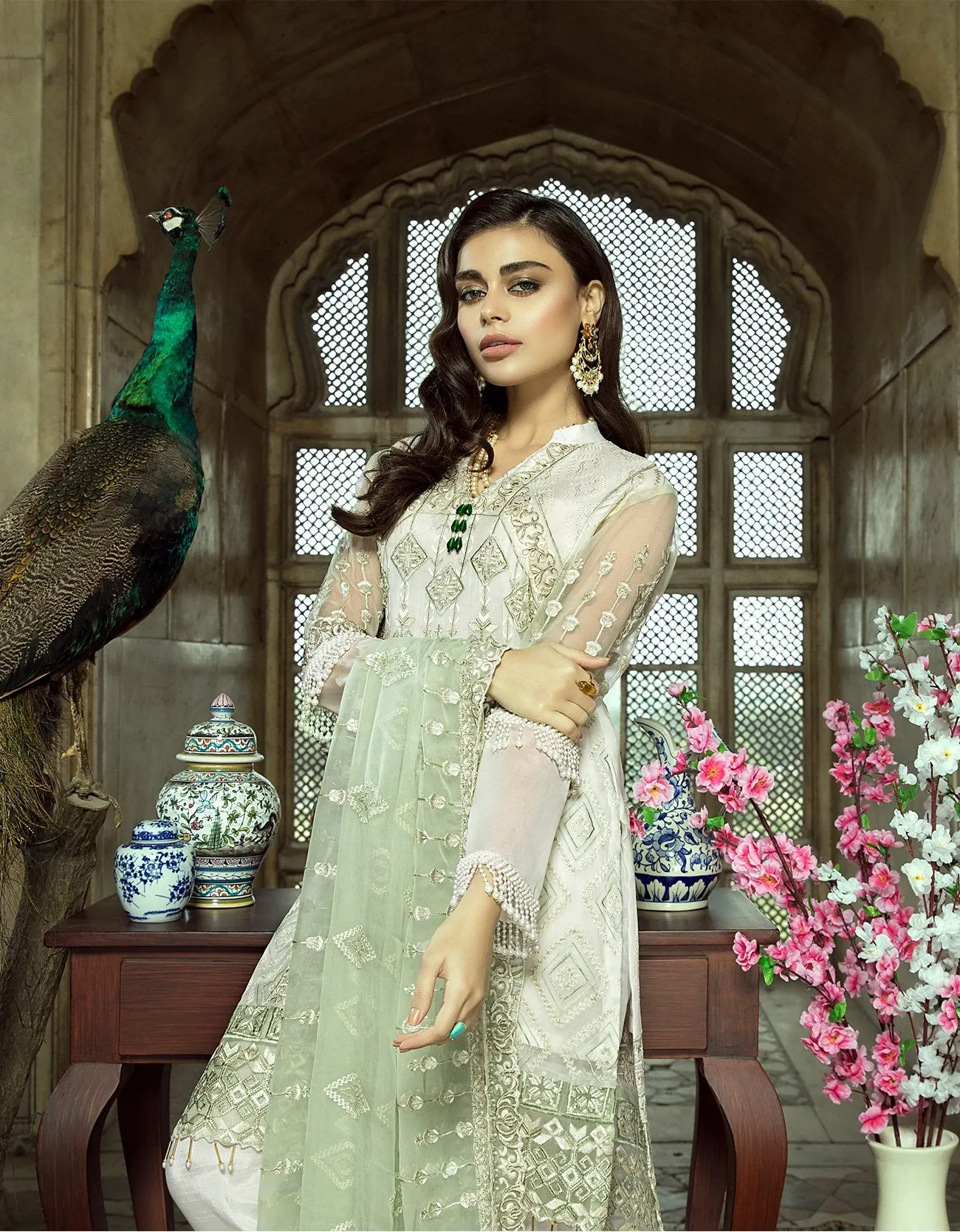 Gul-e-Azal Luxury Chiffon Collection – Retro Begonia