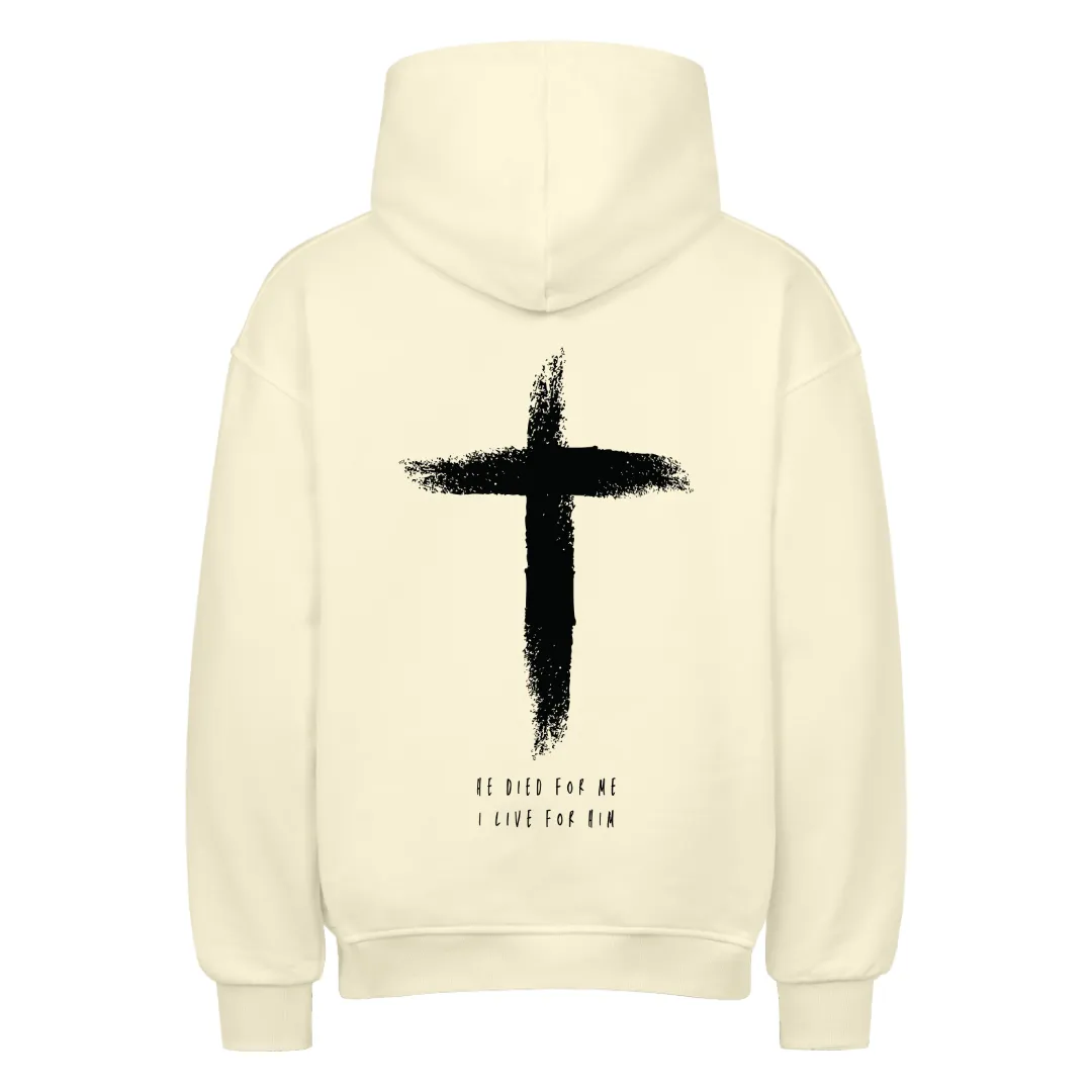 He died Oversized Hoodie BackPrint