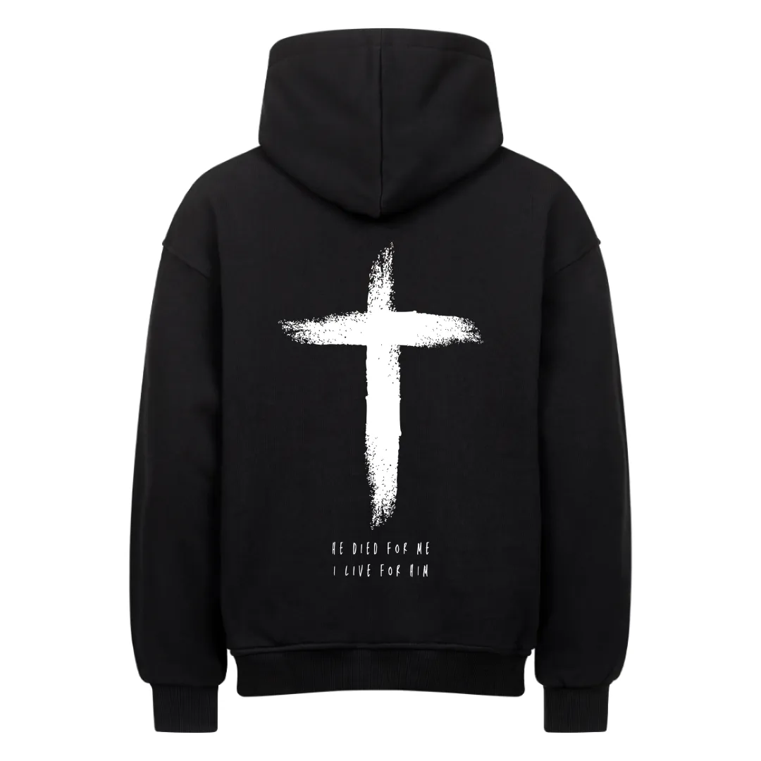 He died Oversized Hoodie BackPrint