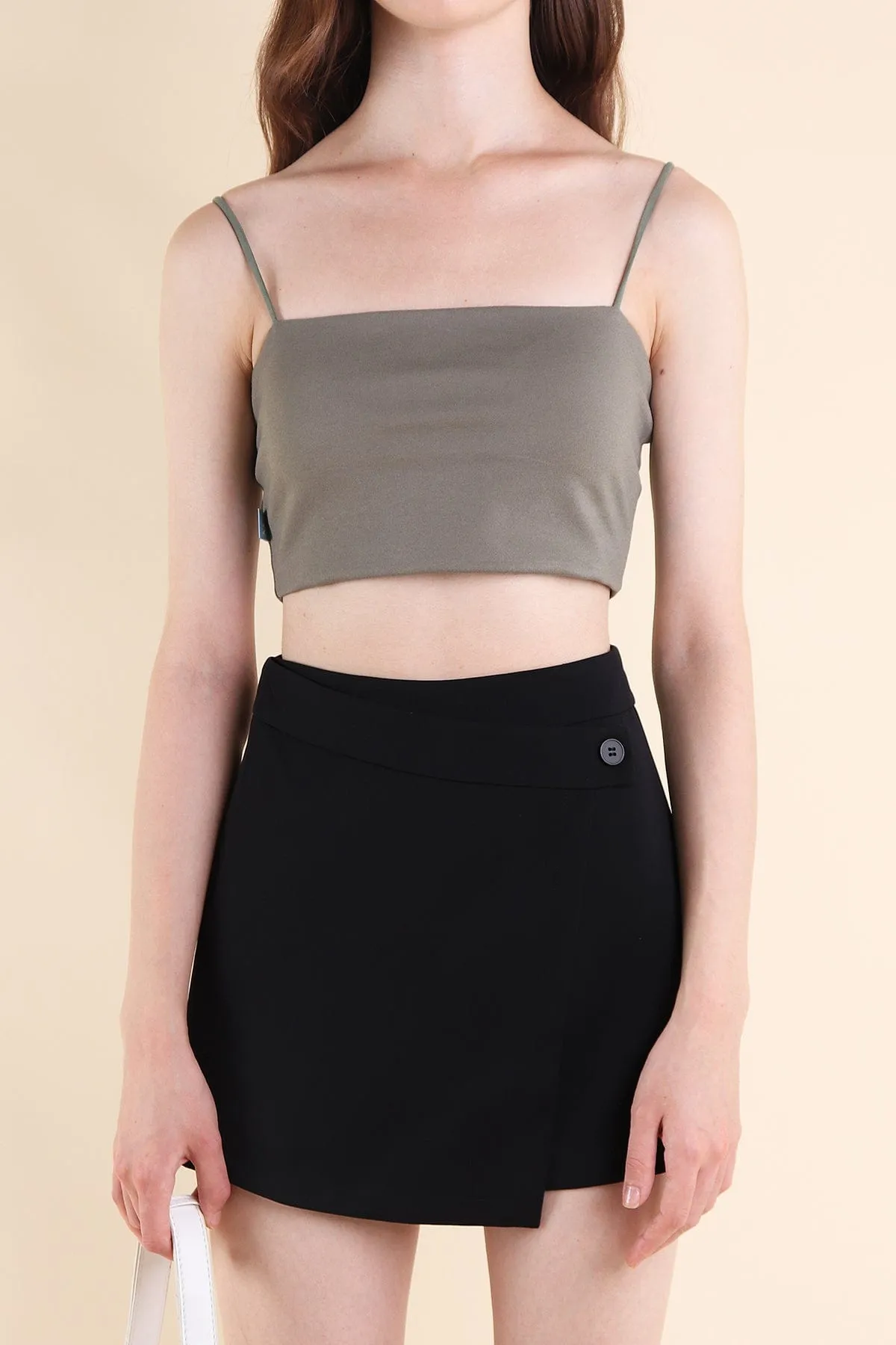 HENLEY ASYMMETRICAL SKORTS IN BLACK