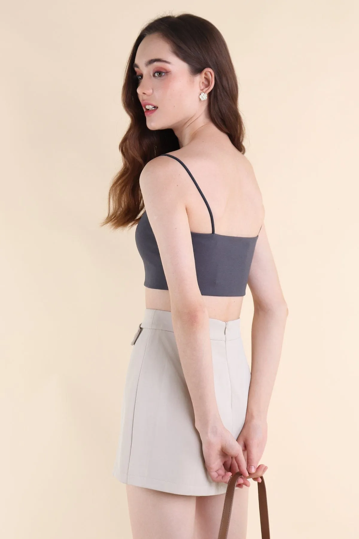 HENLEY ASYMMETRICAL SKORTS IN ECRU