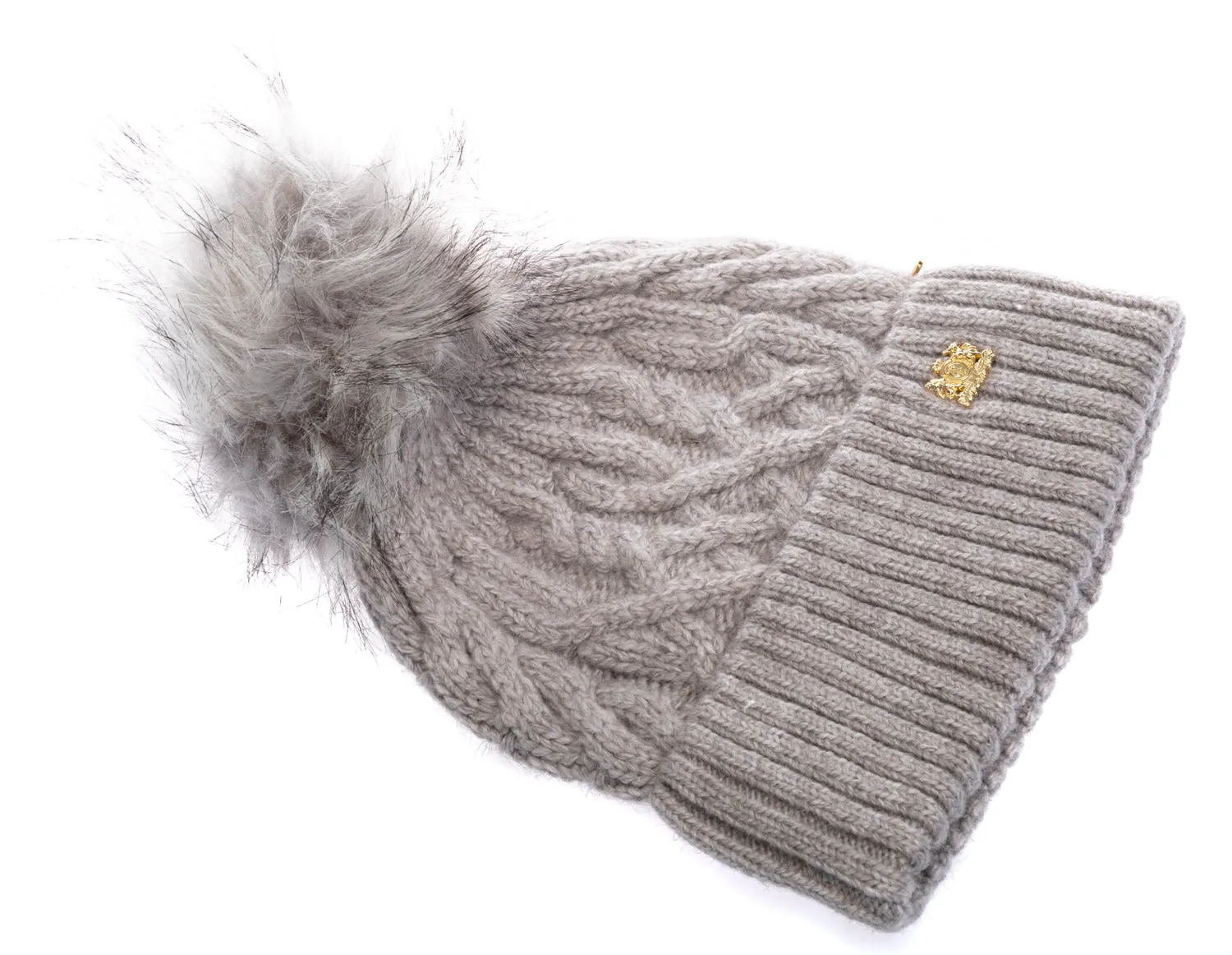 Holland Cooper Windsor Ladies Bobble Hat in Soft Grey