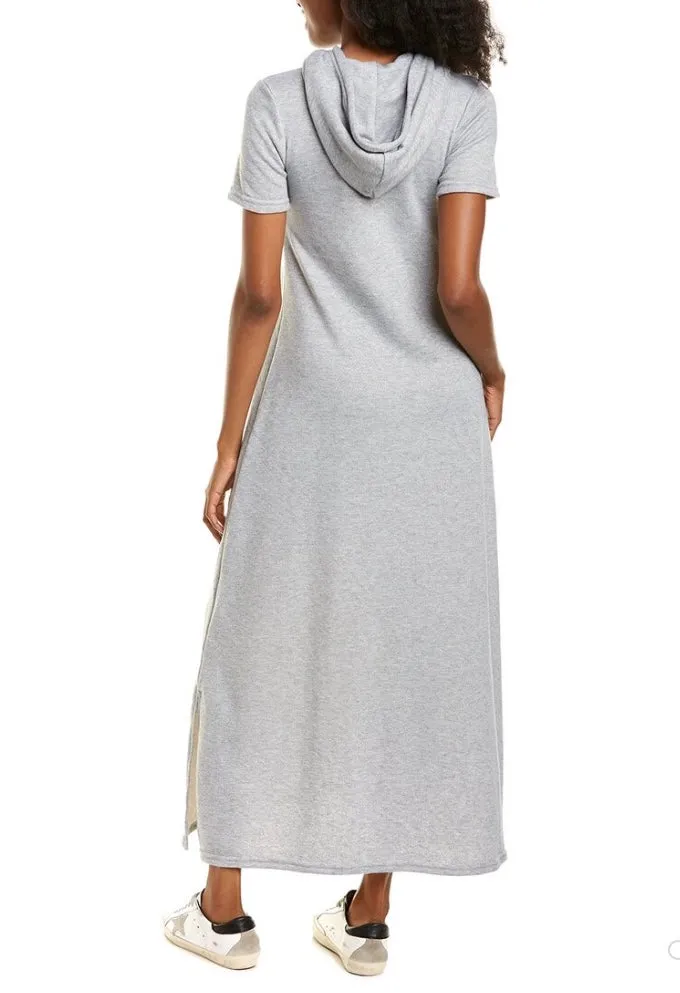 Hooded maxi dress  in our heather grey rayon French Terry Jersey