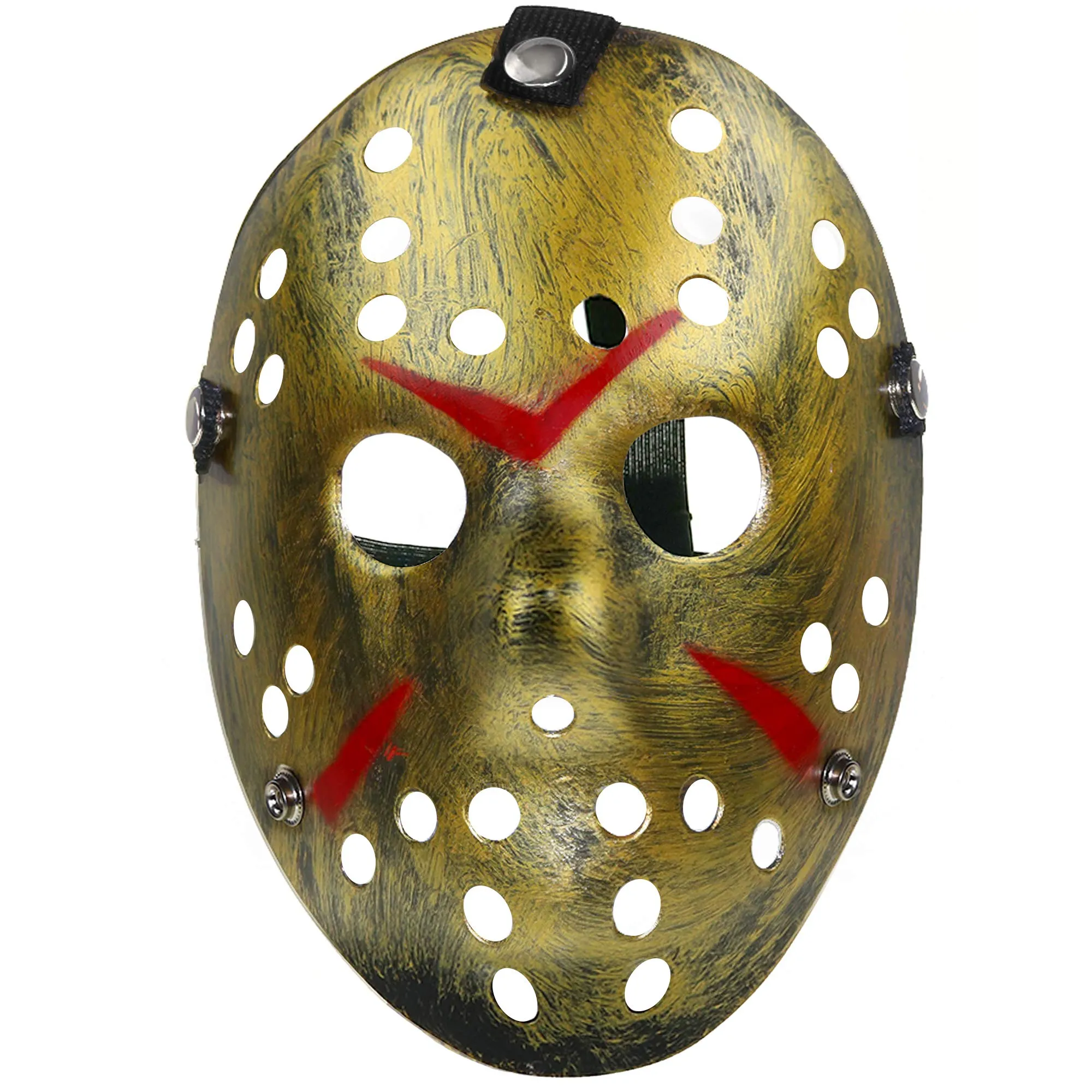 Horror Hockey Costume Mask - Realistic Killer Costume Gold Mask Toys for Adults and Kids