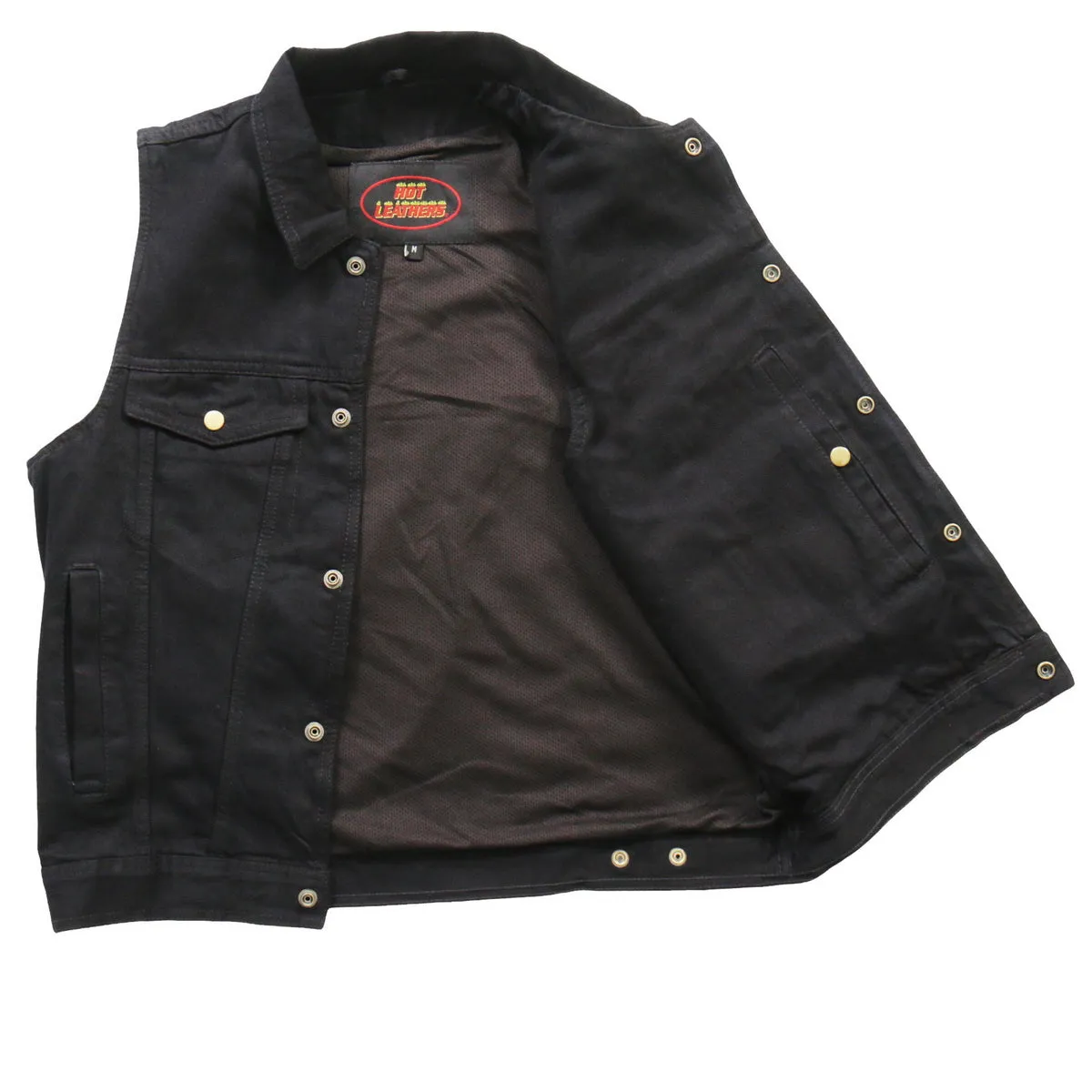 Hot Leathers VSM6002 Men's Black Denim Vest