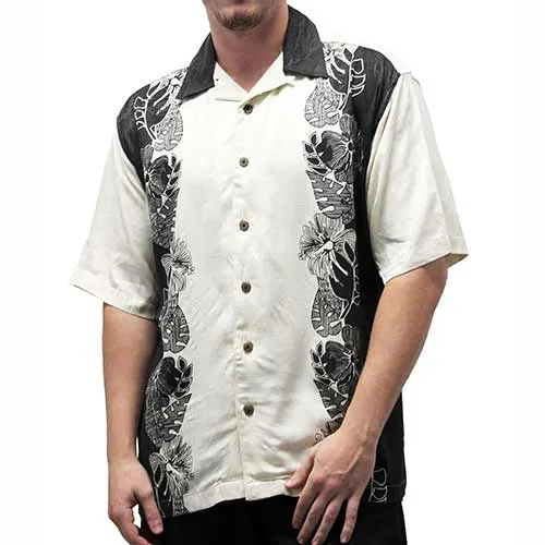 Irvine Park Men's Silk Shirt - Big and Tall - Black