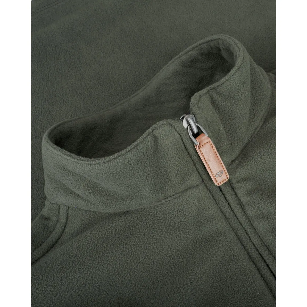 Islander 1/4 Zip Micro Fleece Shirt - Dark Olive by Hoggs of Fife