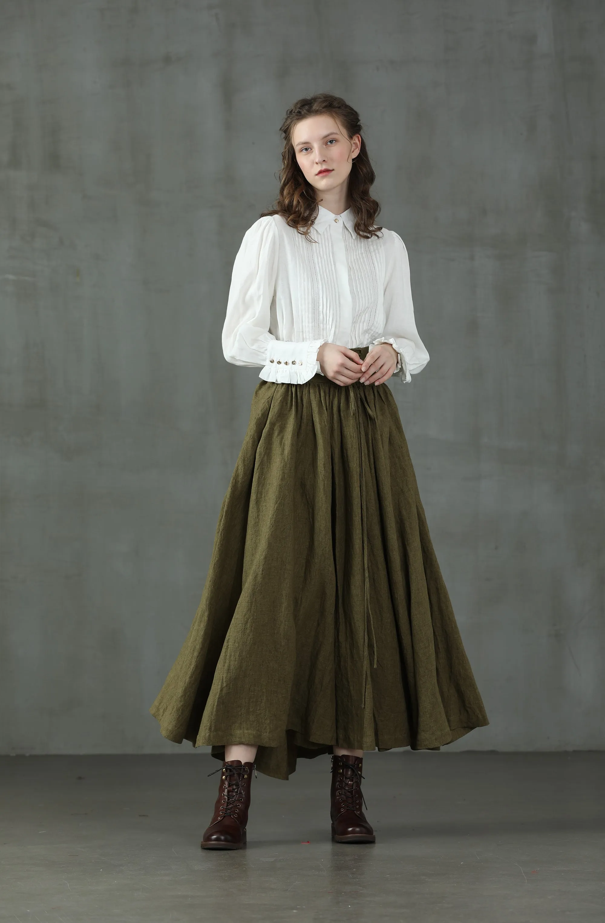 Jo March 31 | Accordion Pleated Linen Shirt