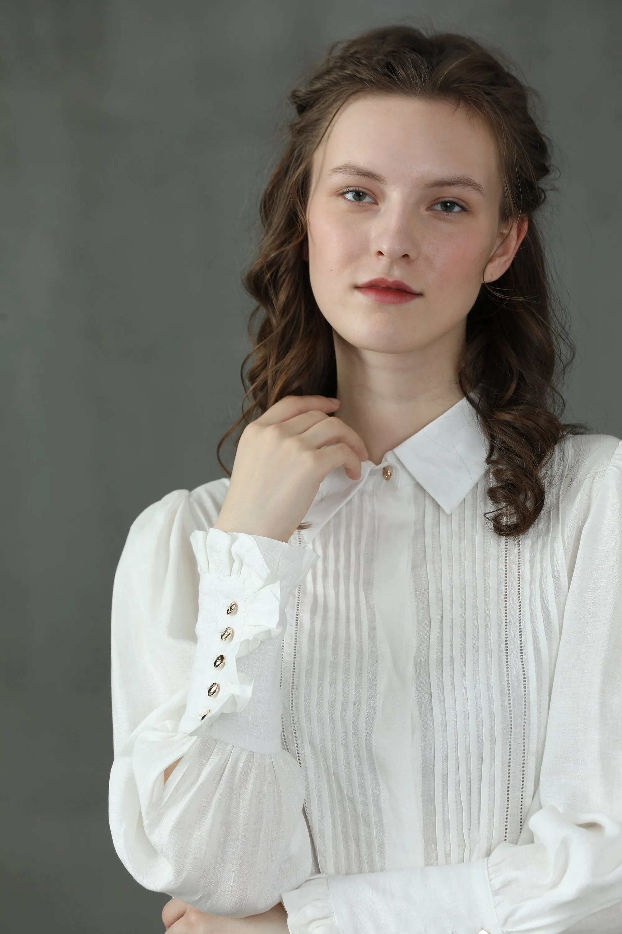 Jo March 31 | Accordion Pleated Linen Shirt