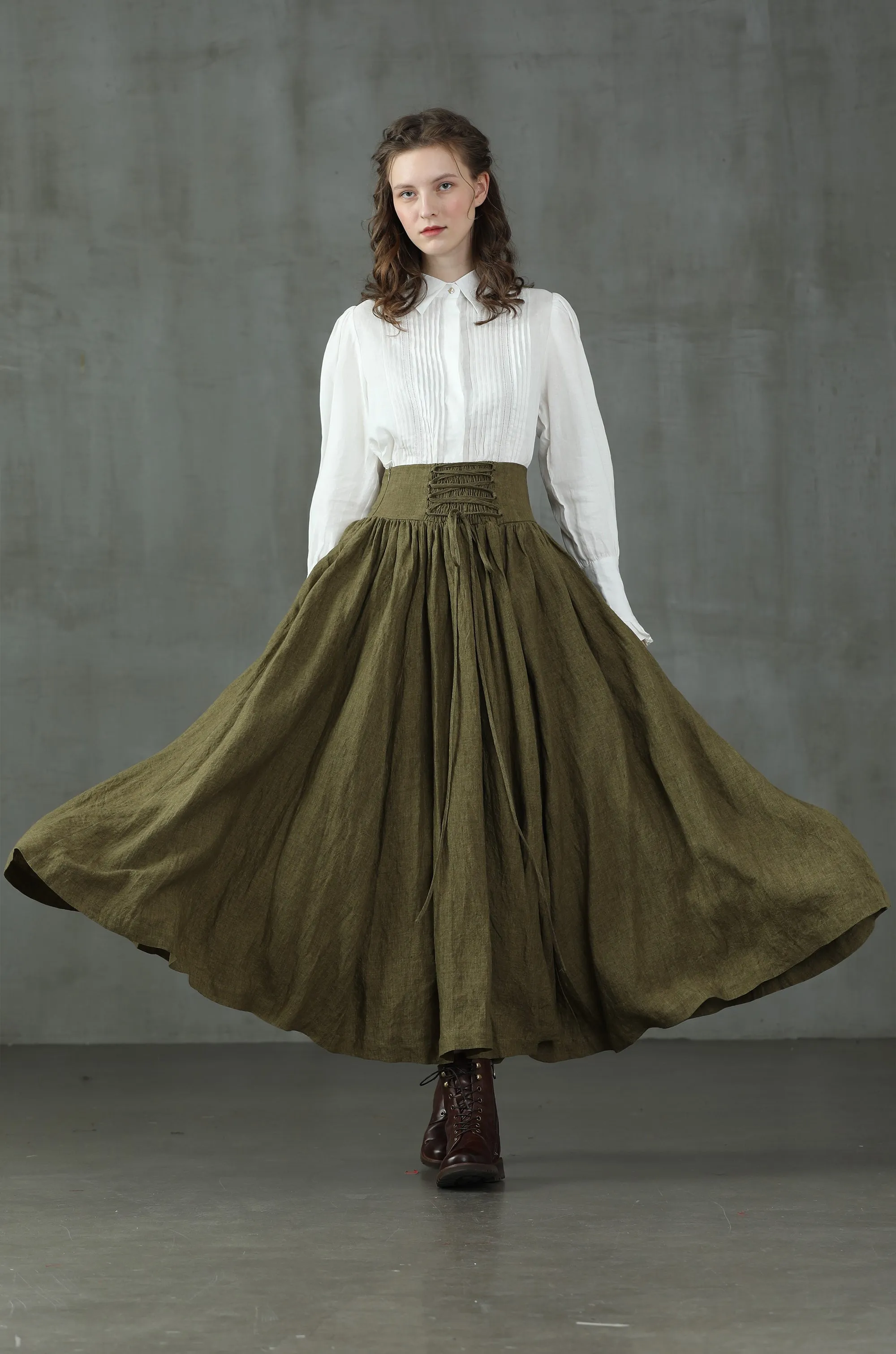 Jo March 31 | Accordion Pleated Linen Shirt