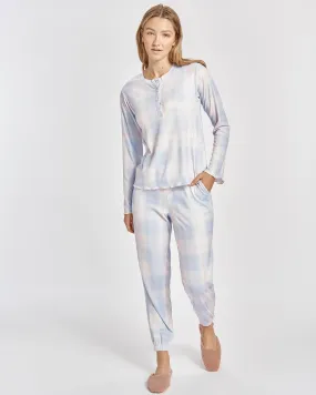 Juno Fuzzy Rib Henley PJ Set