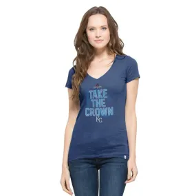 Kansas City Royals 47 Brand 2015 MLB Postseason Playoffs Womens V-Neck T-Shirt