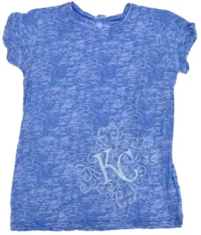 Kansas City Royals SAAG Women Blue Burnout Lightweight Soft Cotton T-Shirt