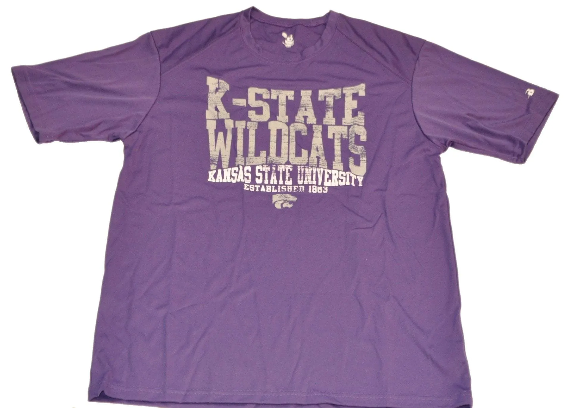 Kansas State Wildcats Badger Sport Men's Purple Distressed Logo T-Shirt (L)