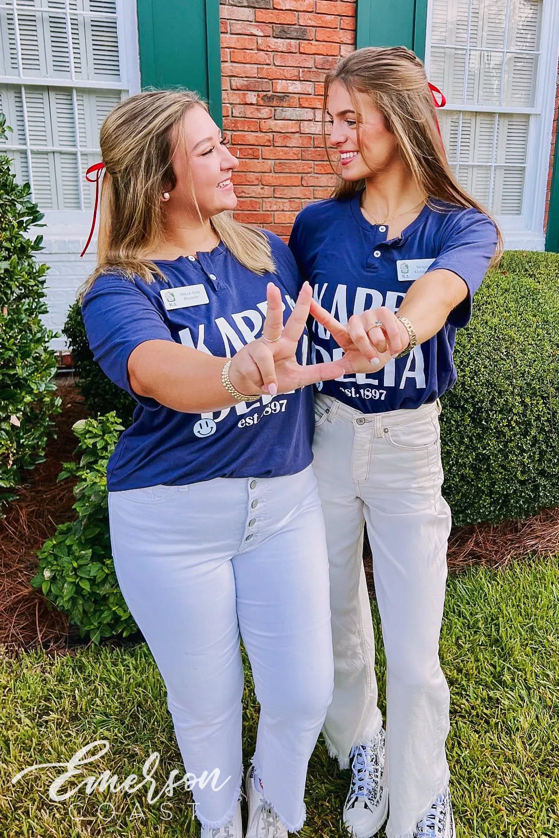 Kappa Delta Navy Recruitment Henley Tee