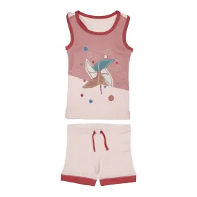 Kids' Appliqué Tank & Bike Short Set in Pinwheel