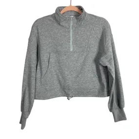 Kirundo Heather Gray Zip Cropped Pullover- Size S