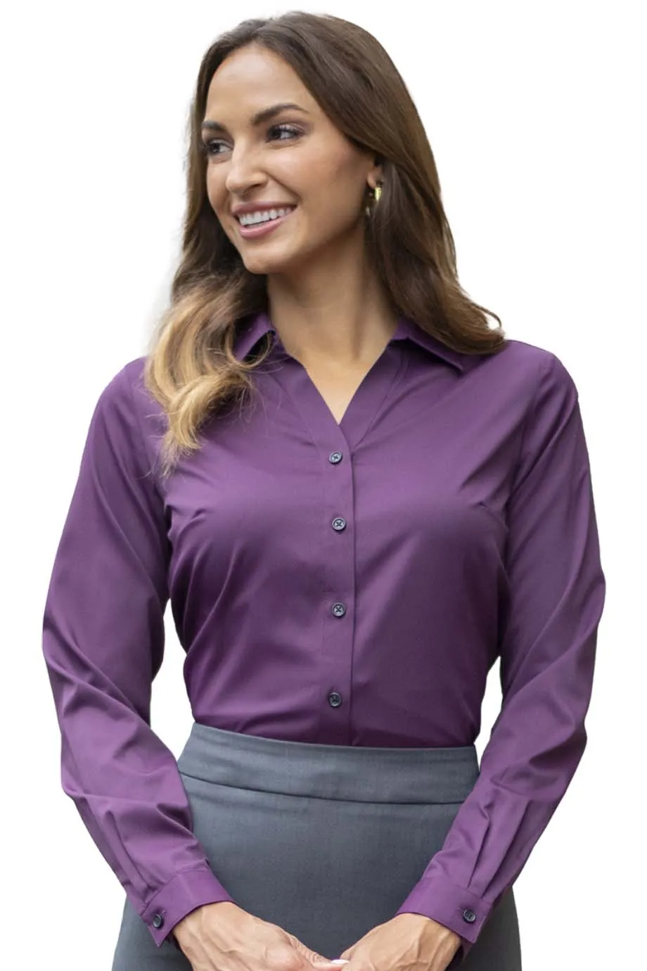 Ladies' Eggplant Sustainable Blouse