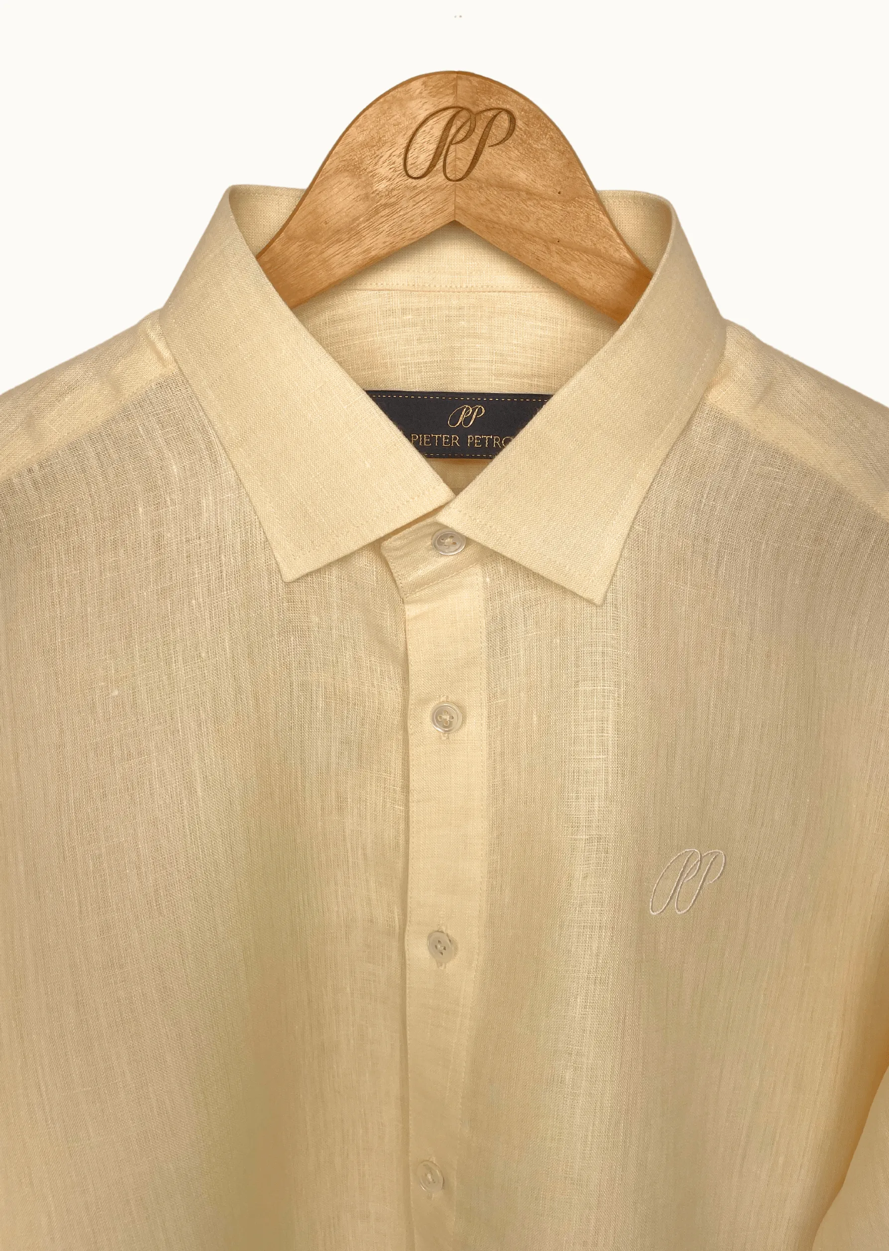 Laos Short Sleeve Linen Shirt - Beige Cream