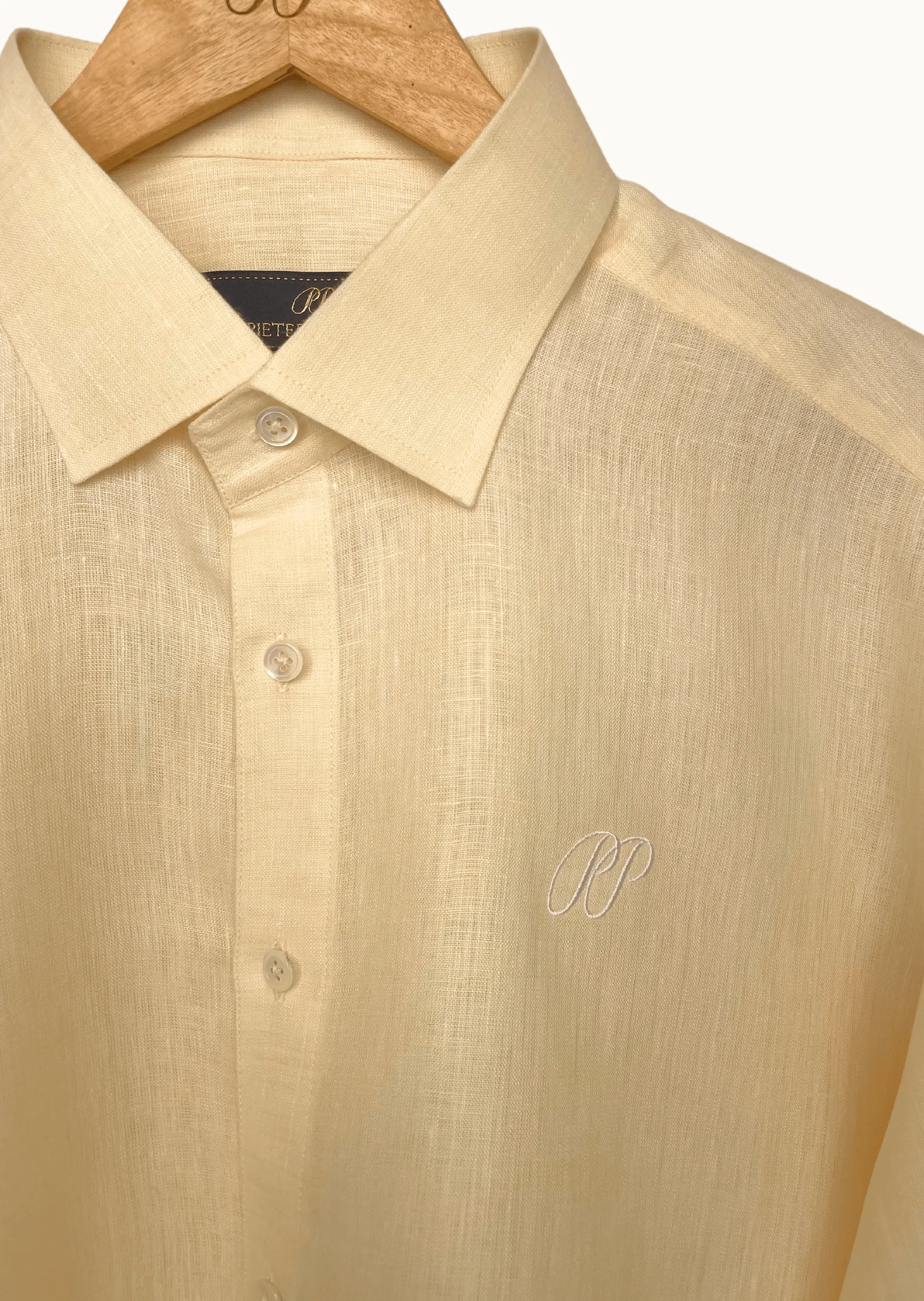 Laos Short Sleeve Linen Shirt - Beige Cream