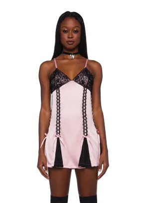 Late Night Rendezvous Slip Dress- Pink