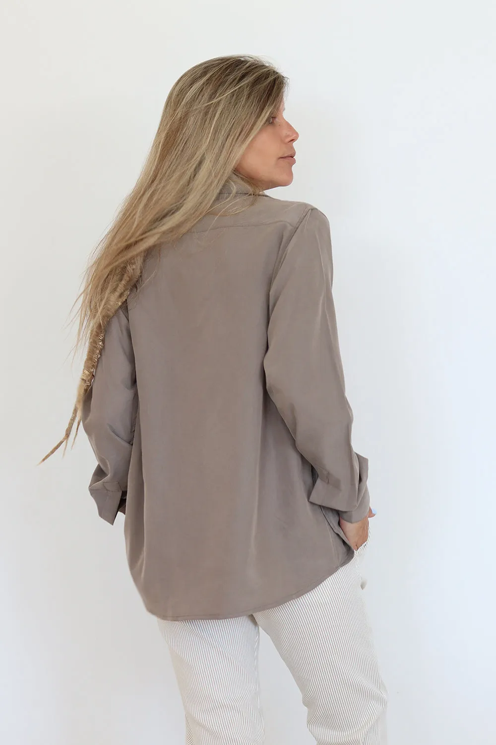 Latte Long Sleeve Buttoned Shirt