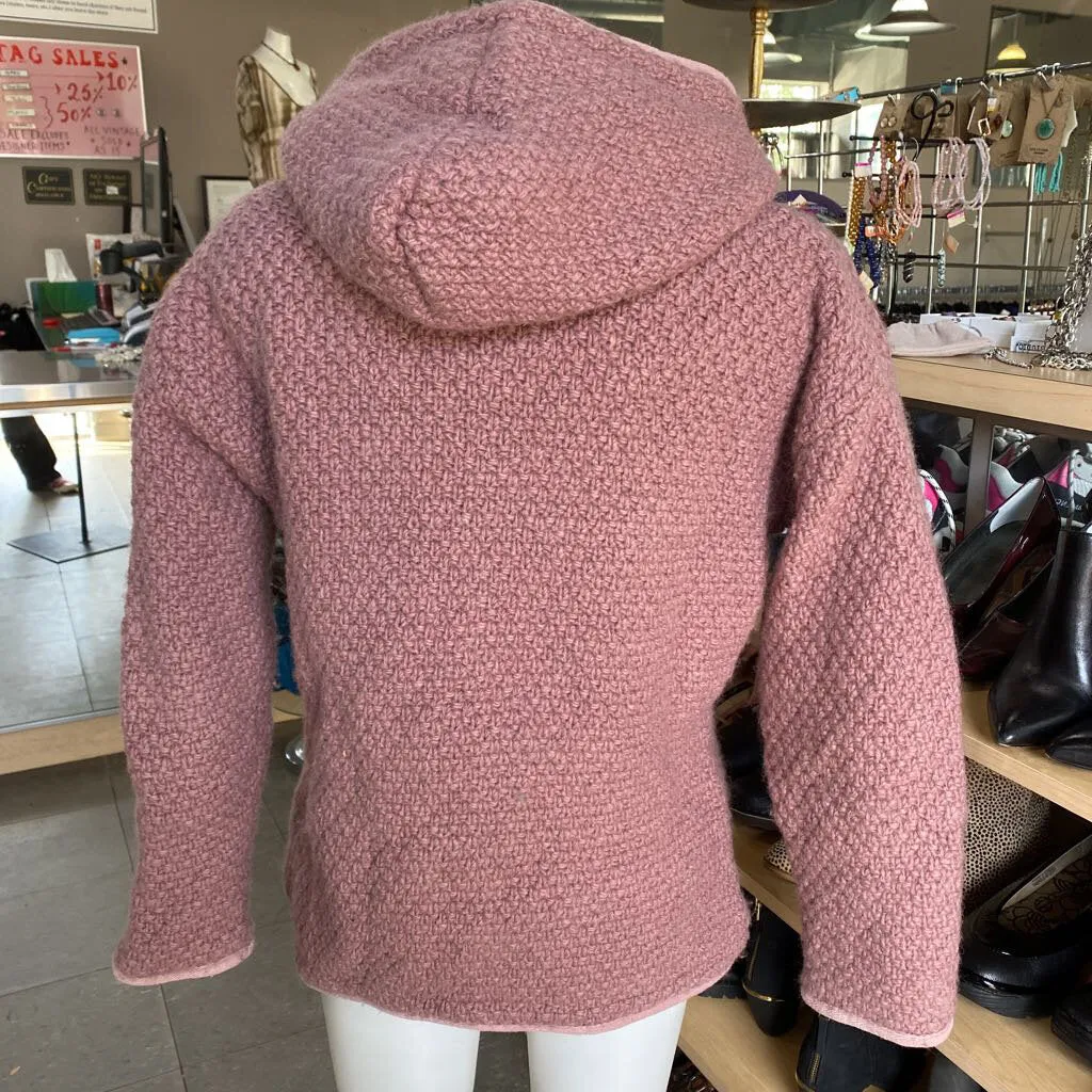 Laundromat fleece lined wool cardi/jacket L