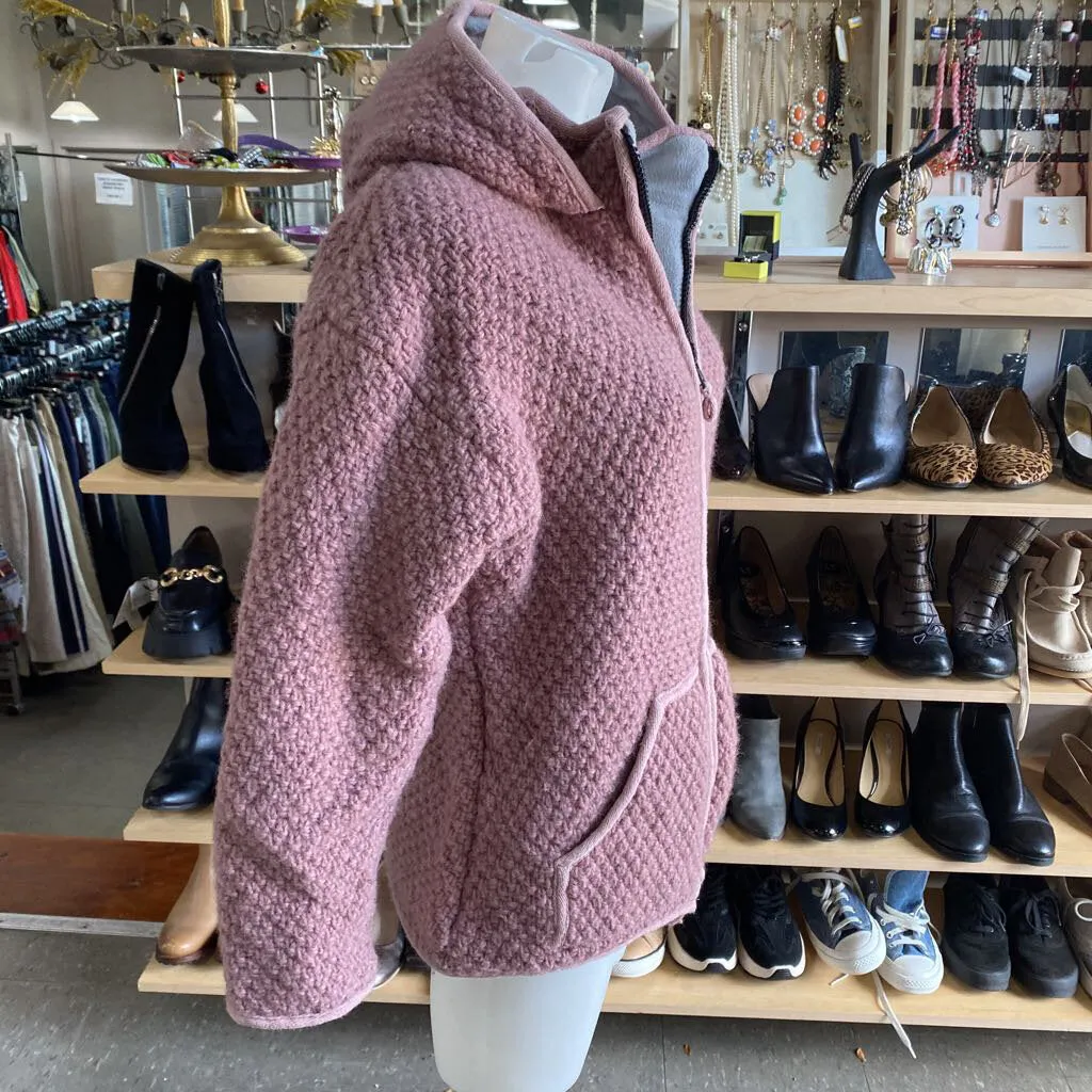 Laundromat fleece lined wool cardi/jacket L