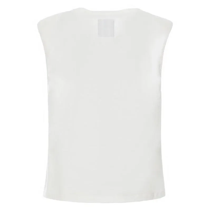 LC Logo Centered Sleeveless Tee With Shoulder Pads White / Blue