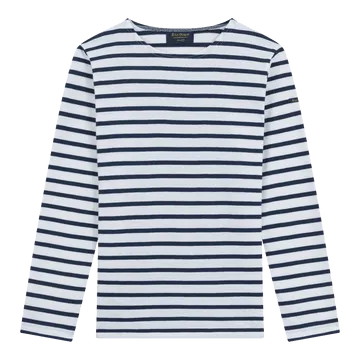 Le Minor Mariniere with Side Slits D43 White/Navy