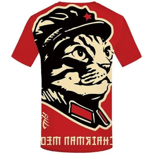 Leopard T-shirt Men Animal Tshirts Casual Red Tshirt Anime Art Tshirts Cool Cartoon T shirts Funny Short Sleeve Hip hop