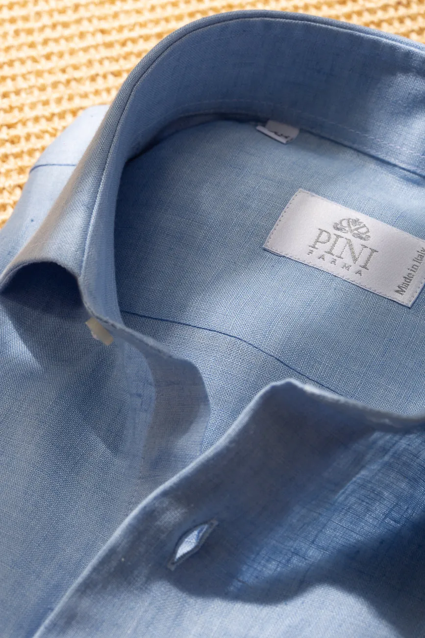 Light blue linen shirt - Made in Italy