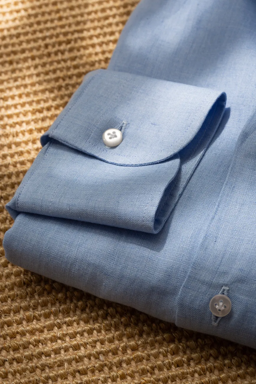 Light blue linen shirt - Made in Italy